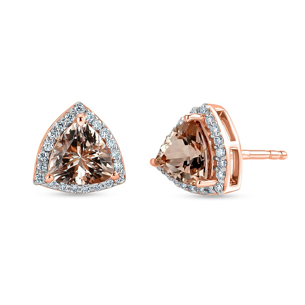 D'Joy Morganite, Moissanite Solitaire Stud Push Post Earring in 18K RG VermeilSterling Silver  2.400  Ct._8578899