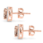 D'Joy Morganite, Moissanite Solitaire Stud Push Post Earring in 18K RG VermeilSterling Silver  2.400  Ct._8578899_3