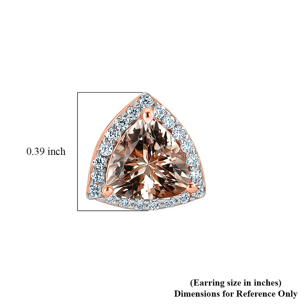 D'Joy Morganite, Moissanite Solitaire Stud Push Post Earring in 18K RG VermeilSterling Silver  2.400  Ct._8578899_4