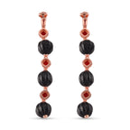 Natural Shungite & Red Cubic Zirconia Beads Drop Earring with Push Back 34.00 Ct._8579245_4