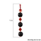 Natural Shungite & Red Cubic Zirconia Beads Drop Earring with Push Back 34.00 Ct._8579245_5