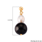 Natural Shungite & Fresh Water Pearl Beads Drop Earring with Push Back 20.00 Ct._8579247_4