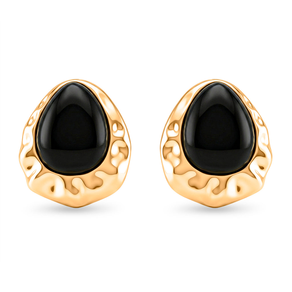 Natural Shungite Bezel Stud Earring with Push Back 20.00 Ct._8579248