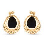 Natural Shungite Bezel Stud Earring with Push Back 20.00 Ct._8579248_3