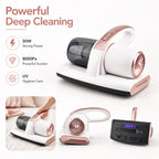 Wireless Handheld Uv Dust Mite Vacuum Cleaner - 8000Pa Strong Suction, 50W High-Power Motor, Rechargeable 1500Mah Battery With USB Charging - White_8579249_2