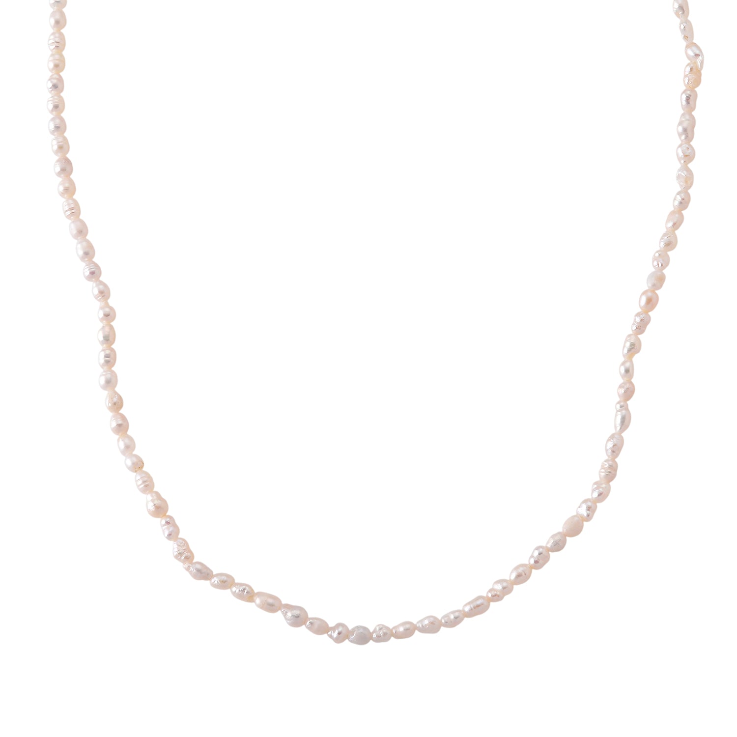 High Luster White Fresh Water Pearl Adjustable Necklace (Size - 18+2 Ext) V32489804 0