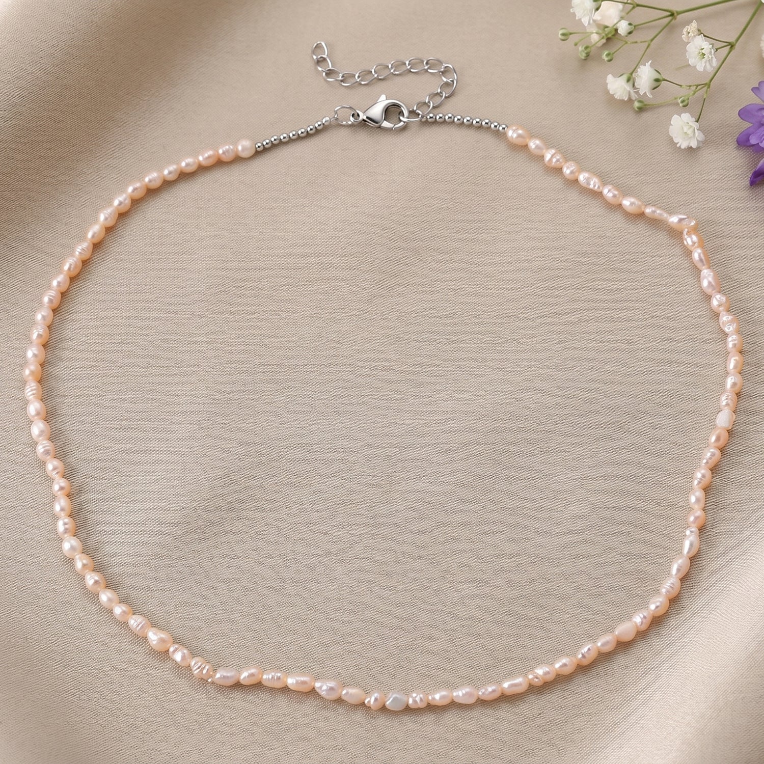 High Luster White Fresh Water Pearl Adjustable Necklace (Size - 18+2 Ext) V32489804 3