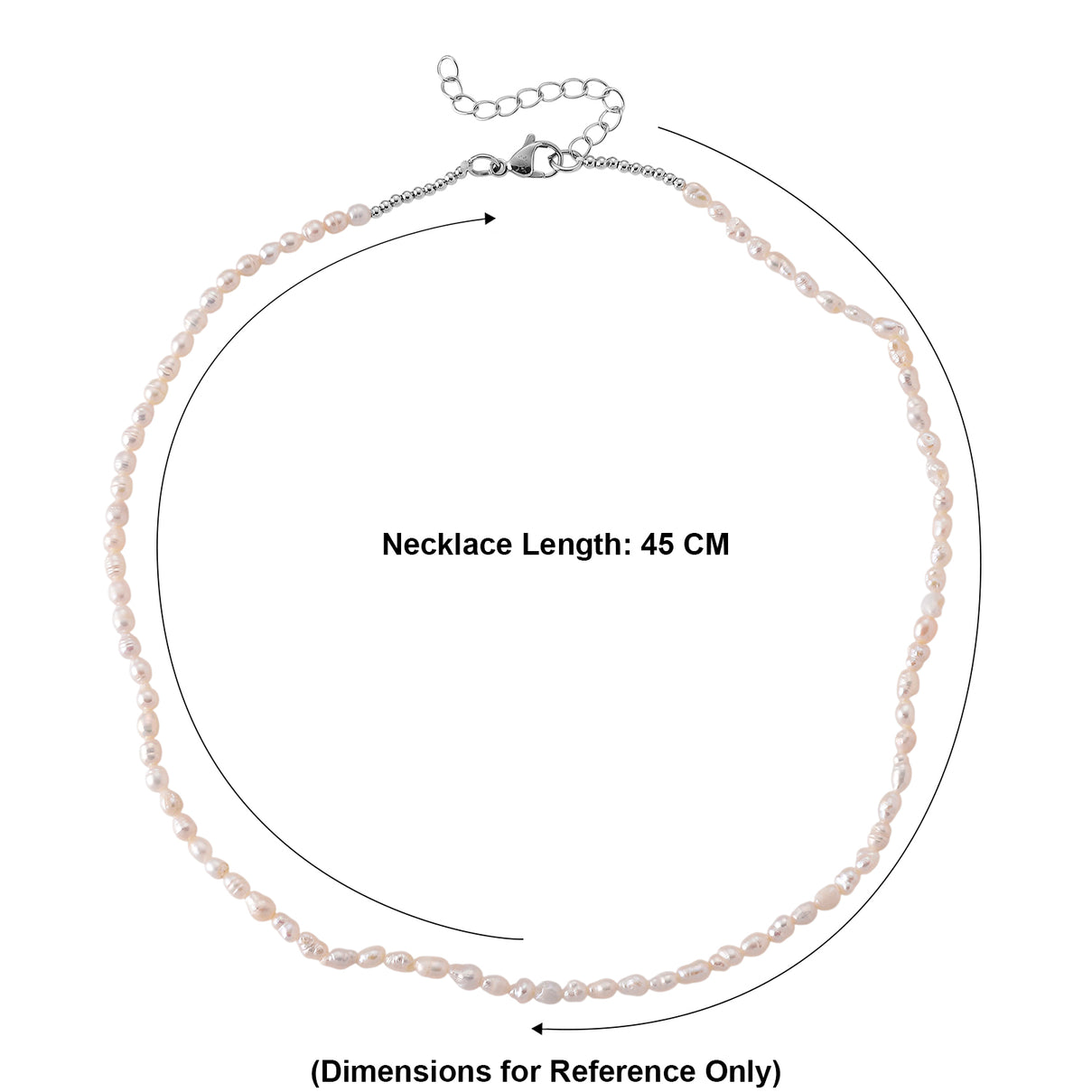 High Luster White Fresh Water Pearl Adjustable Necklace (Size - 18+2 Ext) V32489804 6