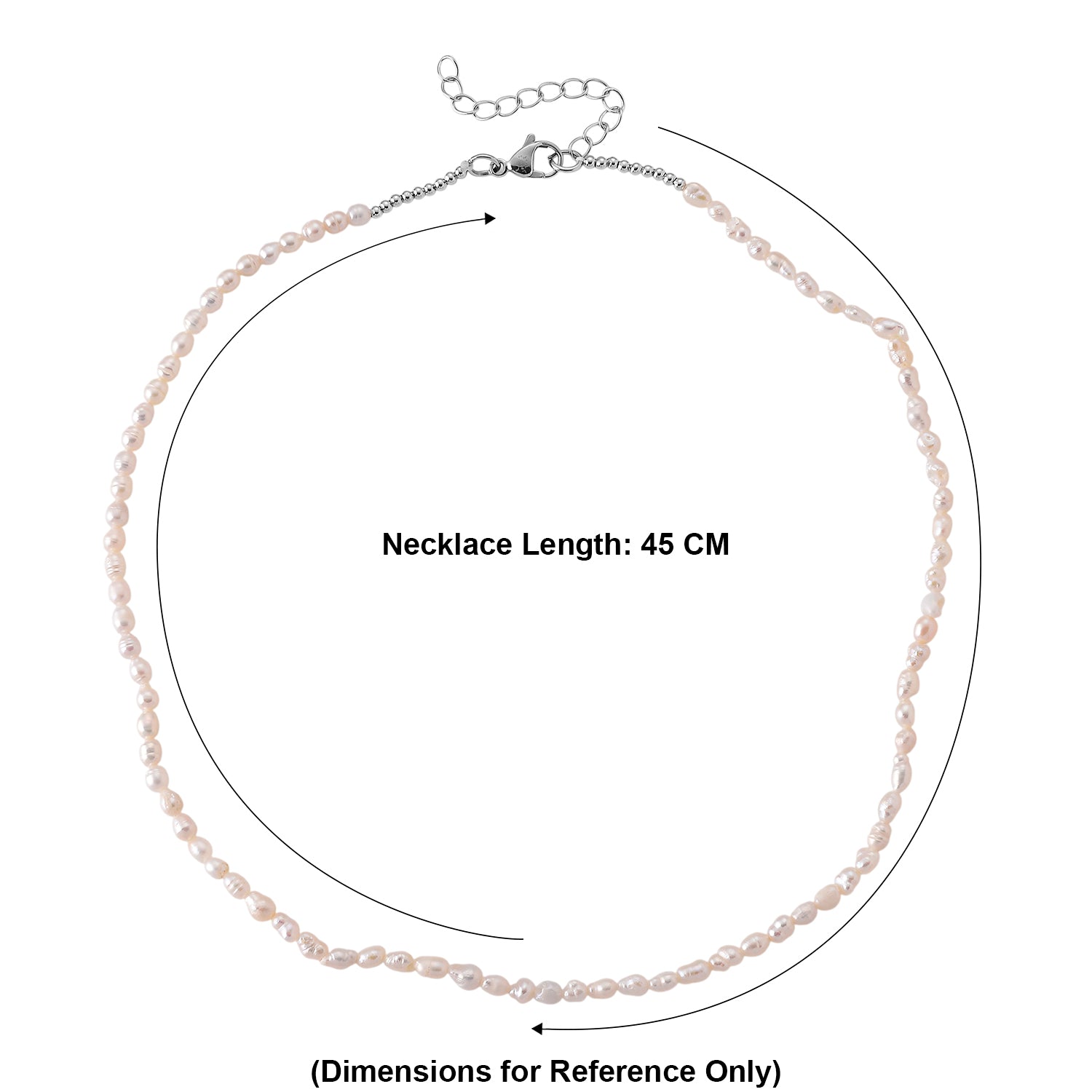 High Luster White Fresh Water Pearl Adjustable Necklace (Size - 18+2 Ext) V32489804 6