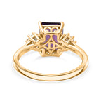 D'Joy - AAA Zambian Amethyst & Moissanite Trilogy Ring in Yellow Gold Plated Sterling Silver 2.72 Ct._8579274_4