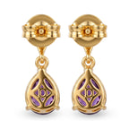 D'Joy - AAA Zambian Amethyst Dangling Earring with Push Post in Yellow Gold Plated Sterling Silver 2.08 Ct._8579279_4