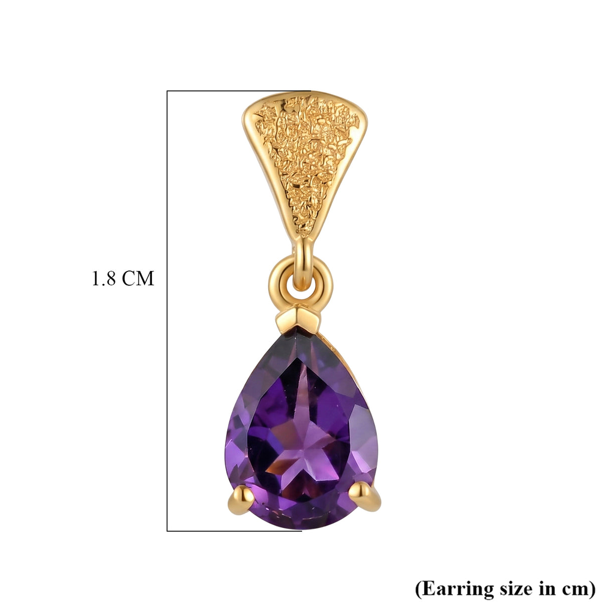 D'Joy - AAA Zambian Amethyst Dangling Earring with Push Post in Yellow Gold Plated Sterling Silver 2.08 Ct. V32490008 6