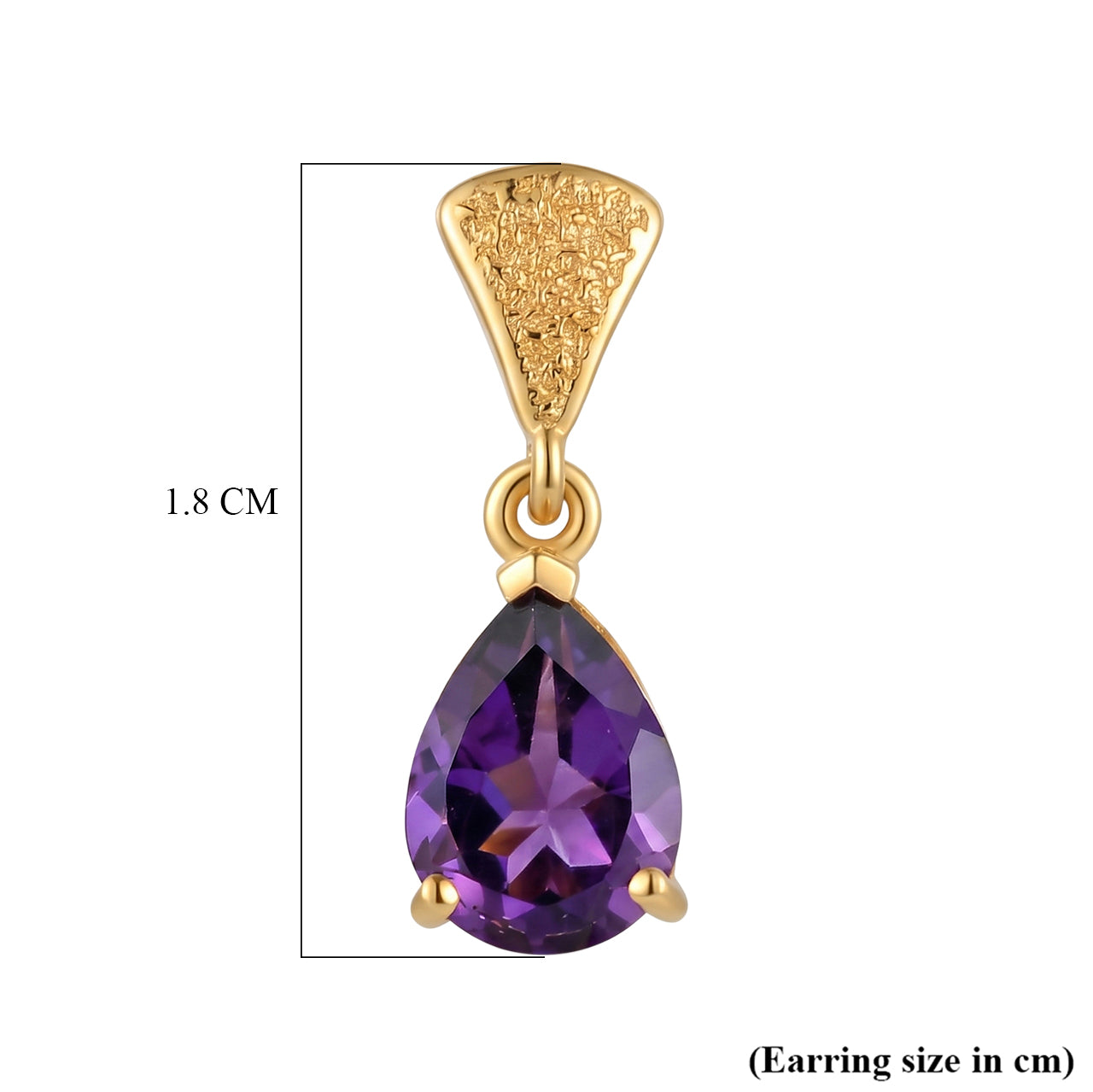 D'Joy - AAA Zambian Amethyst Dangling Earring with Push Post in Yellow Gold Plated Sterling Silver 2.08 Ct. V32490008 6