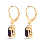 D'Joy - AAA Zambian Amethyst & White Zircon Dangle Earring with Lever Back in Yellow Gold Plated Sterling Silver 2.95 Ct._8579283_3