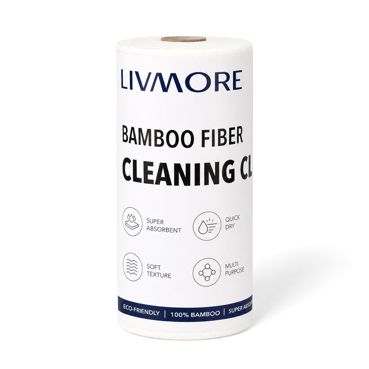30-Pack Reusable Bamboo Fiber Kitchen Cleaning Cloths (28 x 28 cm) - White V32579320 0