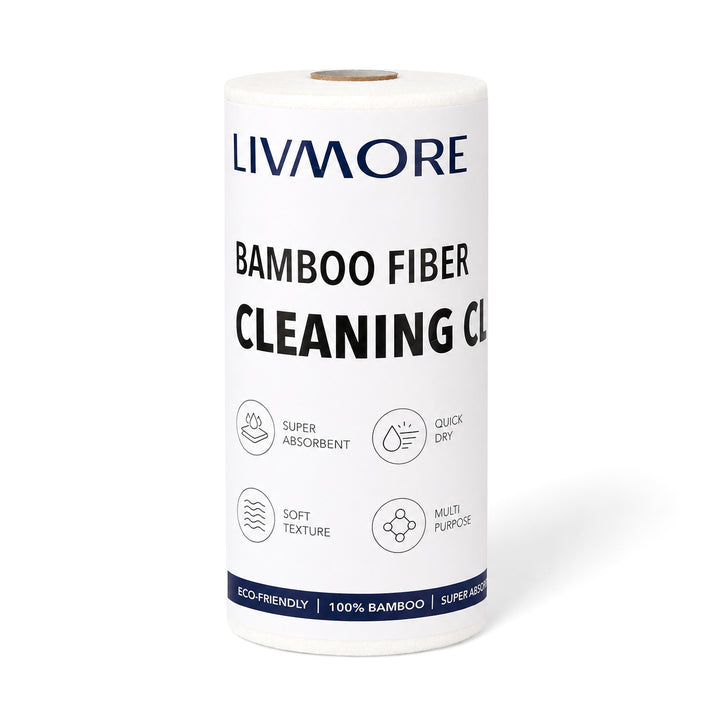 30-Pack Reusable Bamboo Fiber Kitchen Cleaning Cloths (28 x 28 cm) - White 8579287 1