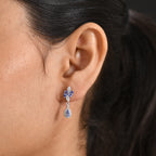 D'Joy Tanzanite, White Zircon Dangling Earring in Rhodium OverlaySterling Silver  1.798  Ct._8579329_1