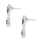 D'Joy Tanzanite, White Zircon Dangling Earring in Rhodium OverlaySterling Silver  1.798  Ct._8579329_3