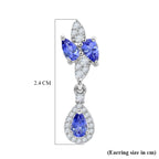 D'Joy Tanzanite, White Zircon Dangling Earring in Rhodium OverlaySterling Silver  1.798  Ct._8579329_5