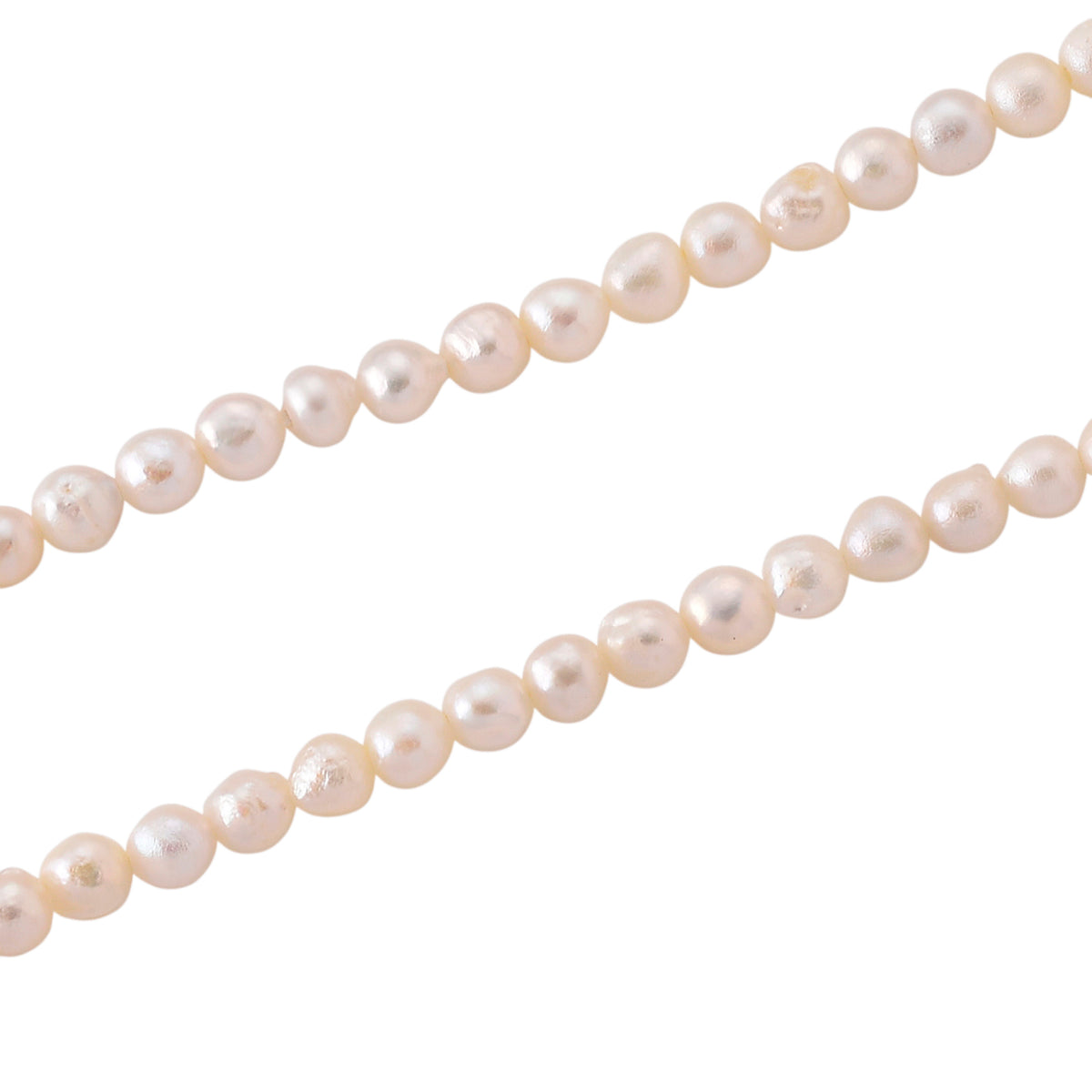 White Freshwater Pearl Beaded Necklace with Stainless Steel Clasp (Size - 18-2 Ext) V32604284 4