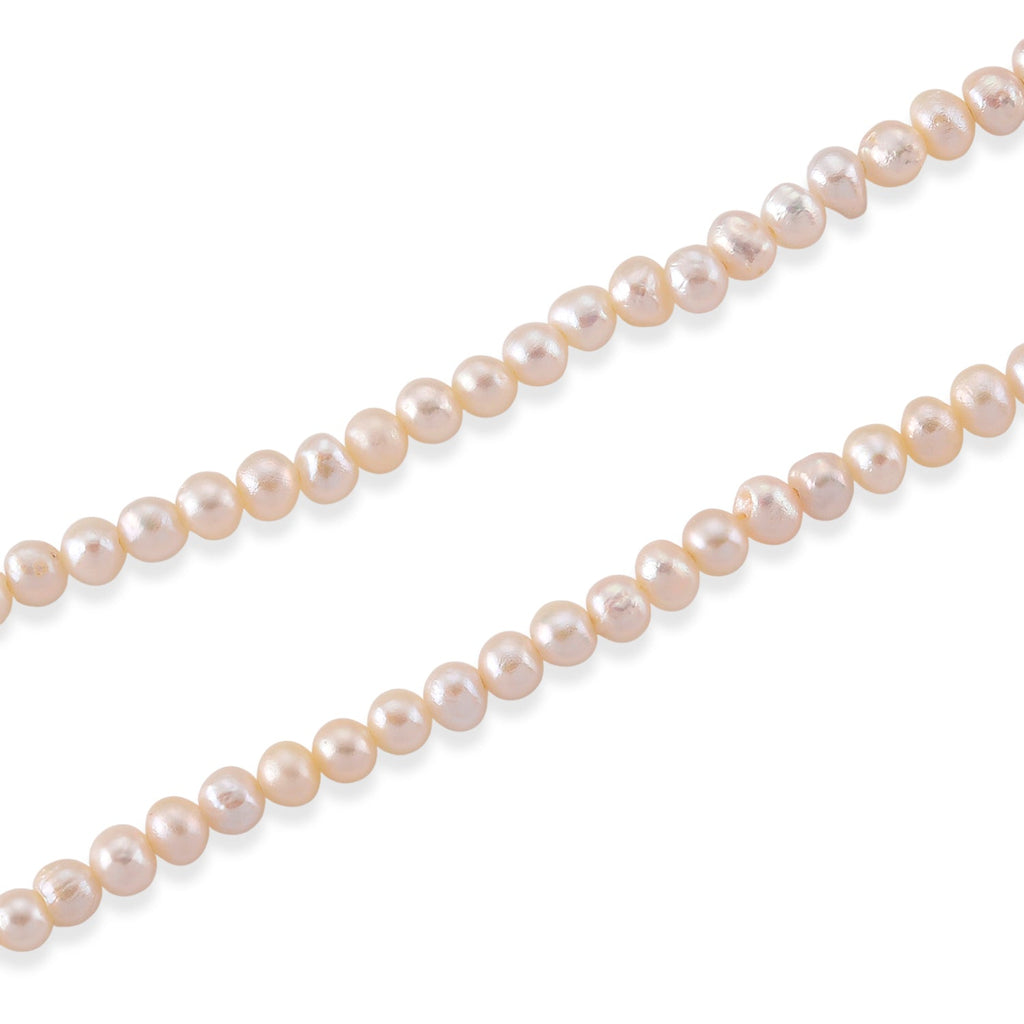 White Fresh Water Pearl Adjustable Necklace (Size - 18-2 Ext) in Silver Tone 75.00 Ct.