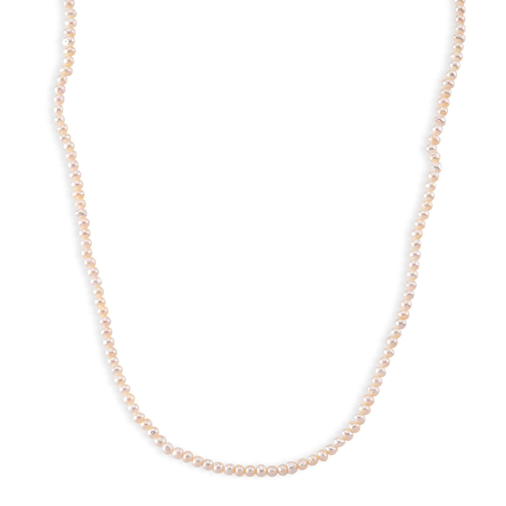 White Fresh Water Pearl Adjustable Necklace (Size - 18-2 Ext) in Silver Tone 75.00 Ct.