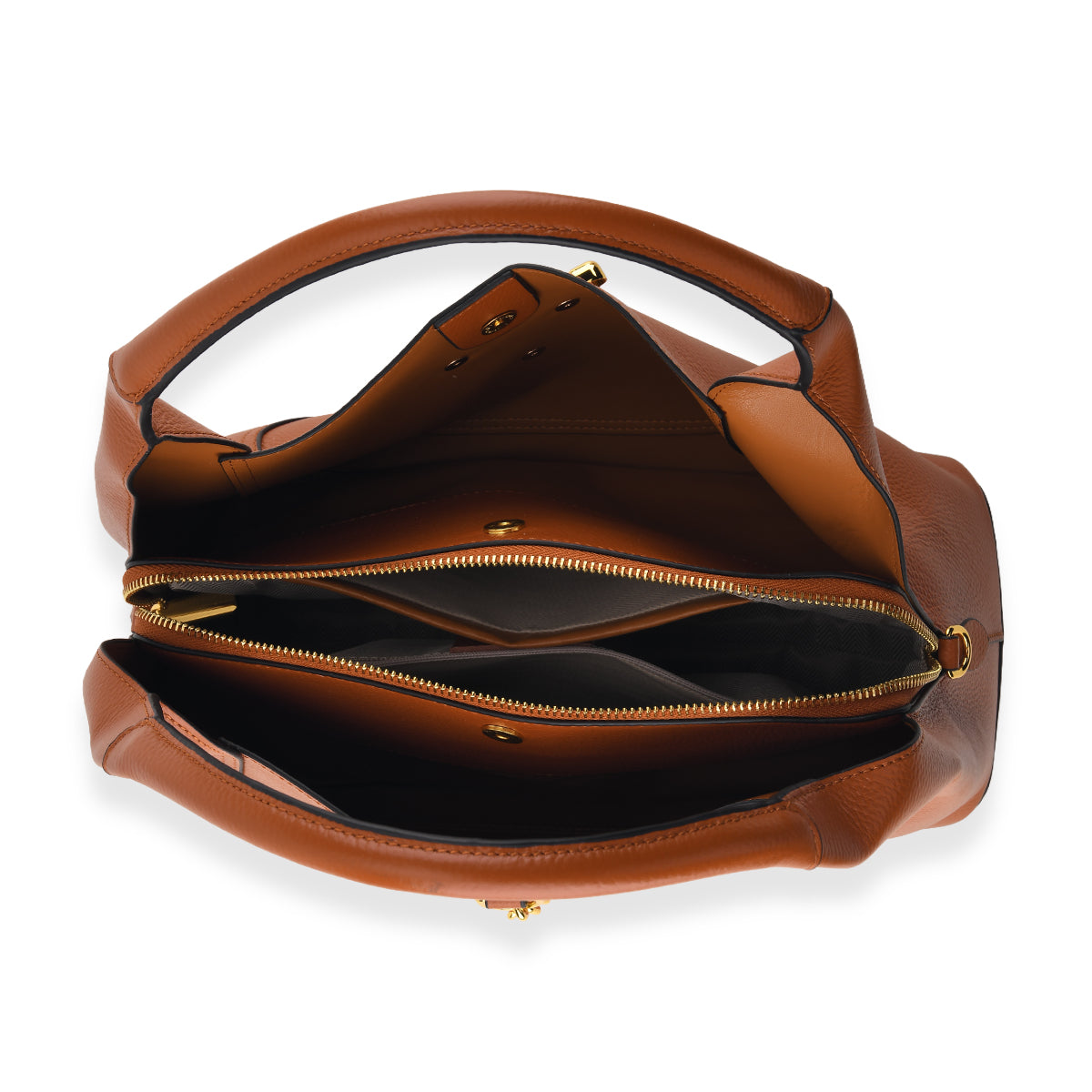 Designer Inspired Genuine Leather Horsebit Top-Handle Satchel Bag With Shoulder Strap - Tan V32520234 6
