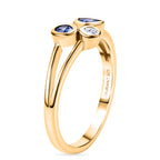 Luxuriant - Tanzanite & Lab Grown Diamond (SI/G-H) Ring in Yellow Gold Plated Sterling Silver 0.55 Ct._8579466_3