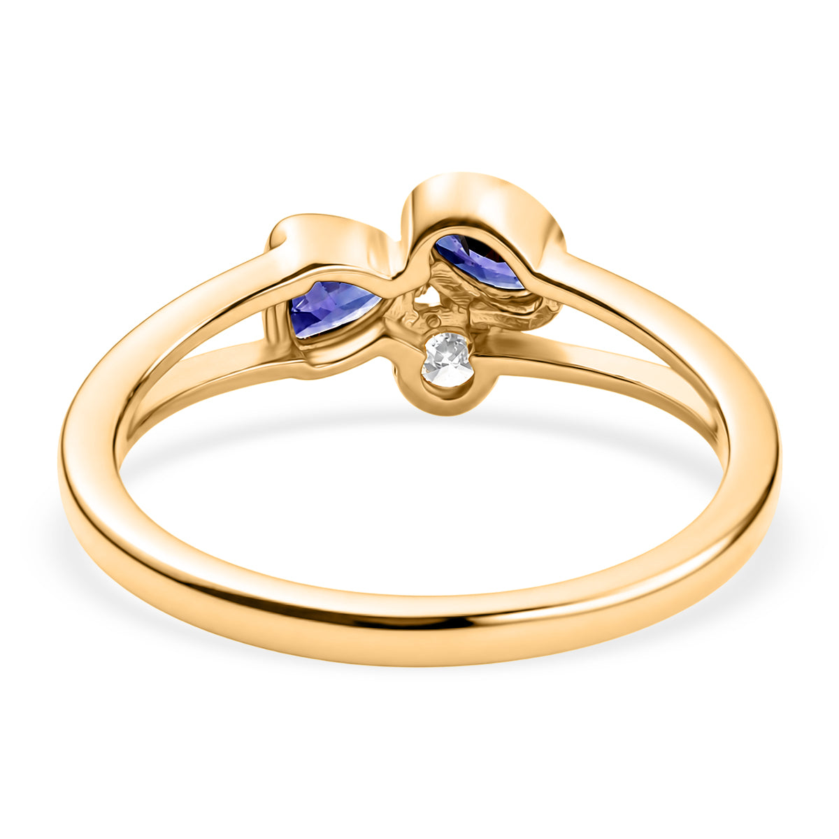 Luxuriant - Tanzanite &amp; Lab Grown Diamond (SI/G-H) Ring in Yellow Gold Plated Sterling Silver 0.55 Ct. V32605967 5