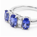 Luxuriant - Tanzanite & Lab Grown Diamond (SI/G-H) Ring in Rhodium Overlay Sterling Silver 1.54 Ct._8579482_2