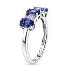 Luxuriant - Tanzanite & Lab Grown Diamond (SI/G-H) Ring in Rhodium Overlay Sterling Silver 1.54 Ct._8579482_3