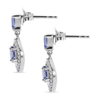 D'Joy Tanzanite, White Zircon Dangling Earring in Rhodium OverlaySterling Silver  1.304  Ct._8579493_3