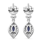 D'Joy Tanzanite, White Zircon Dangling Earring in Rhodium OverlaySterling Silver  1.304  Ct._8579493_4