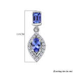 D'Joy Tanzanite, White Zircon Dangling Earring in Rhodium OverlaySterling Silver  1.304  Ct._8579493_5