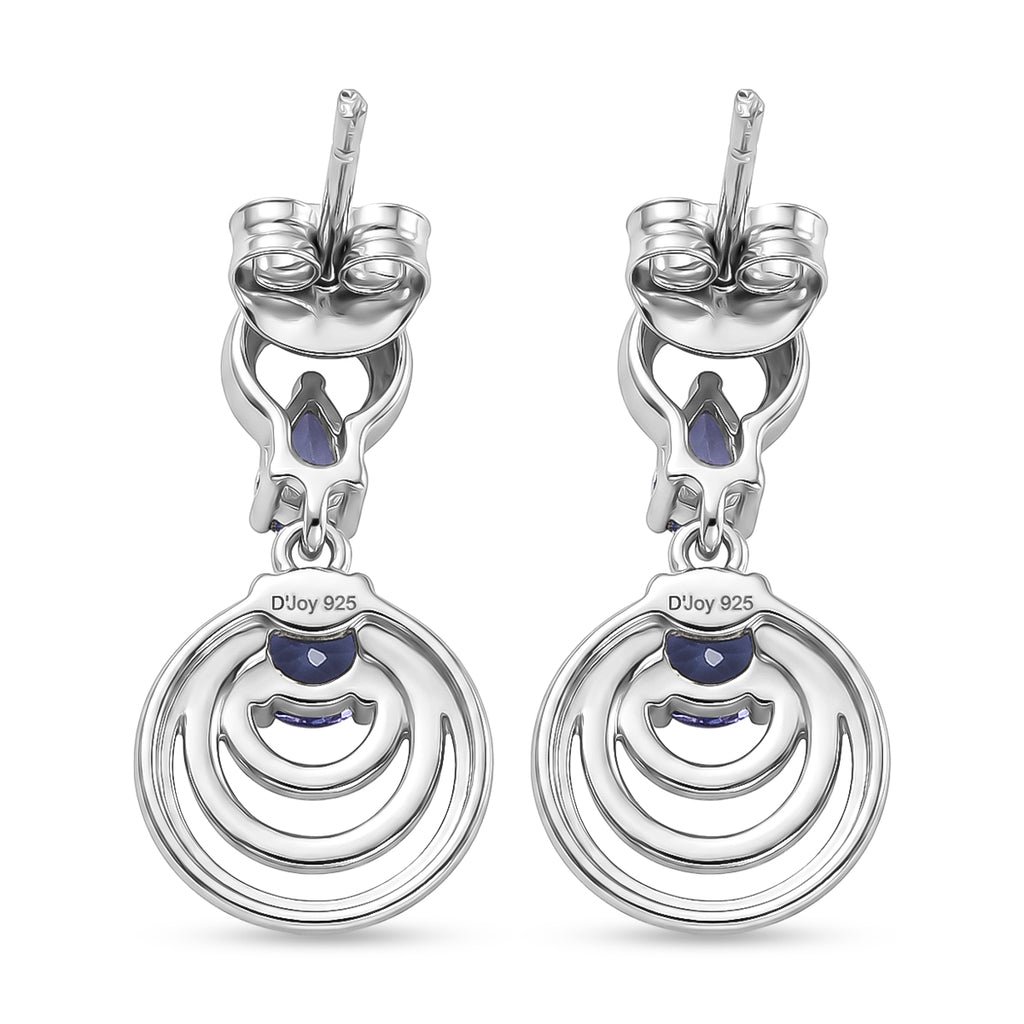 D'Joy Tanzanite Dangling Earring in Rhodium OverlaySterling Silver  0.864  Ct._8579554_4