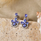 D'Joy Tanzanite, White Zircon Dangling Earring in Rhodium OverlaySterling Silver  1.752  Ct._8579556_2