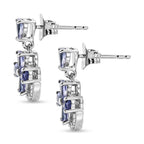 D'Joy Tanzanite, White Zircon Dangling Earring in Rhodium OverlaySterling Silver  1.752  Ct._8579556_3
