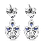 D'Joy Tanzanite, White Zircon Dangling Earring in Rhodium OverlaySterling Silver  1.752  Ct._8579556_4