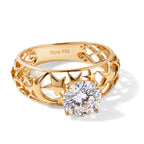 D'Joy - Moissanite Solitaire Ring in Yellow Gold Plated Sterling Silver 1.15 Ct._8579574