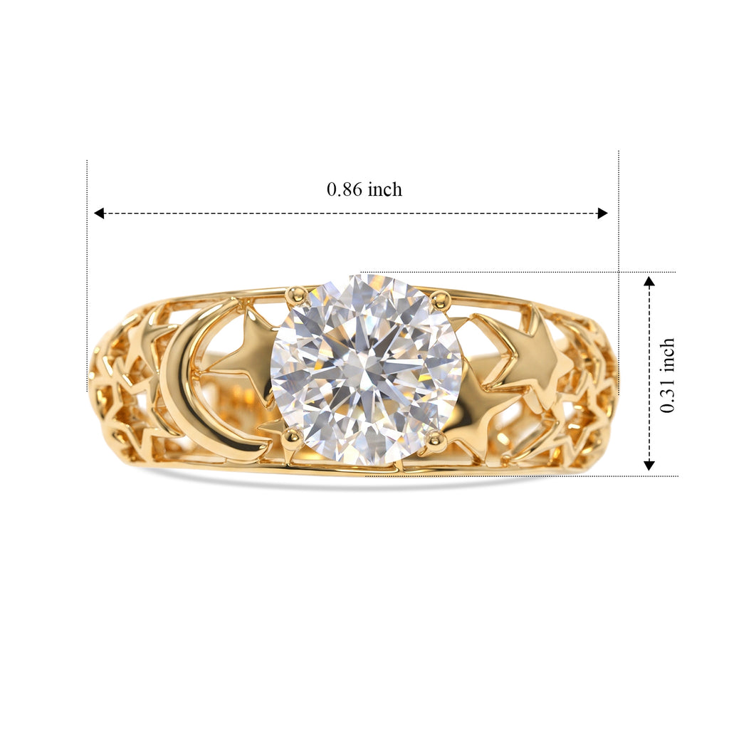 D'Joy - Moissanite Solitaire Ring in Yellow Gold Plated Sterling Silver 1.15 Ct._8579574_3