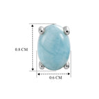 D'Joy - Natural Larimar Solitaire Stud Push Post Earring in Platinum Overlay Sterling Silver 2.00 Ct._8579600_4