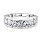 Luxuriant - SGL Certified Lab Grown Diamond (SI/G-H) Half Eternity Band Ring in Rhodium Overlay Sterling Silver 2.00 Ct._8579633