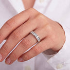 Luxuriant - SGL Certified Lab Grown Diamond (SI/G-H) Half Eternity Band Ring in Rhodium Overlay Sterling Silver 2.00 Ct._8579633_1