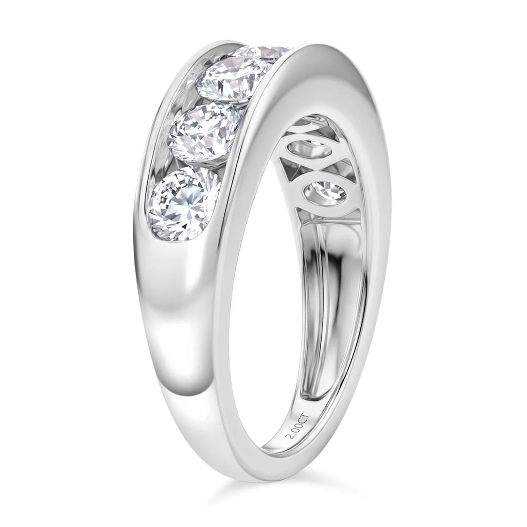 Luxuriant - SGL Certified Lab Grown Diamond (SI/G-H) Half Eternity Band Ring in Rhodium Overlay Sterling Silver 2.00 Ct._8579633_2