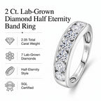 Luxuriant - SGL Certified Lab Grown Diamond (SI/G-H) Half Eternity Band Ring in Rhodium Overlay Sterling Silver 2.00 Ct._8579633_5