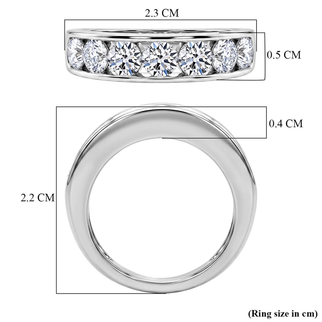 Luxuriant - SGL Certified Lab Grown Diamond (SI/G-H) Half Eternity Band Ring in Rhodium Overlay Sterling Silver 2.00 Ct._8579633_6