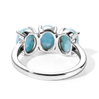 D'Joy - Natural Larimar Trilogy Ring in Platinum Overlay Sterling Silver 2.90 Ct._8579634_4