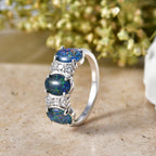 D'Joy - Boulder Opal & White Zircon Ring in Rhodium Overlay Sterling Silver 2.85 Ct._8579682_2
