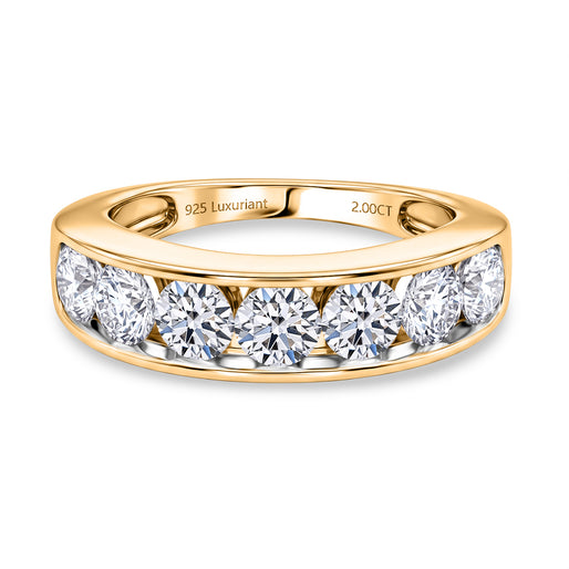 Luxuriant - SGL Certified Lab Grown Diamond (SI/G-H) Half Eternity Band Ring in 18K Gold Vermeil Sterling Silver 2.00 Ct._8579740