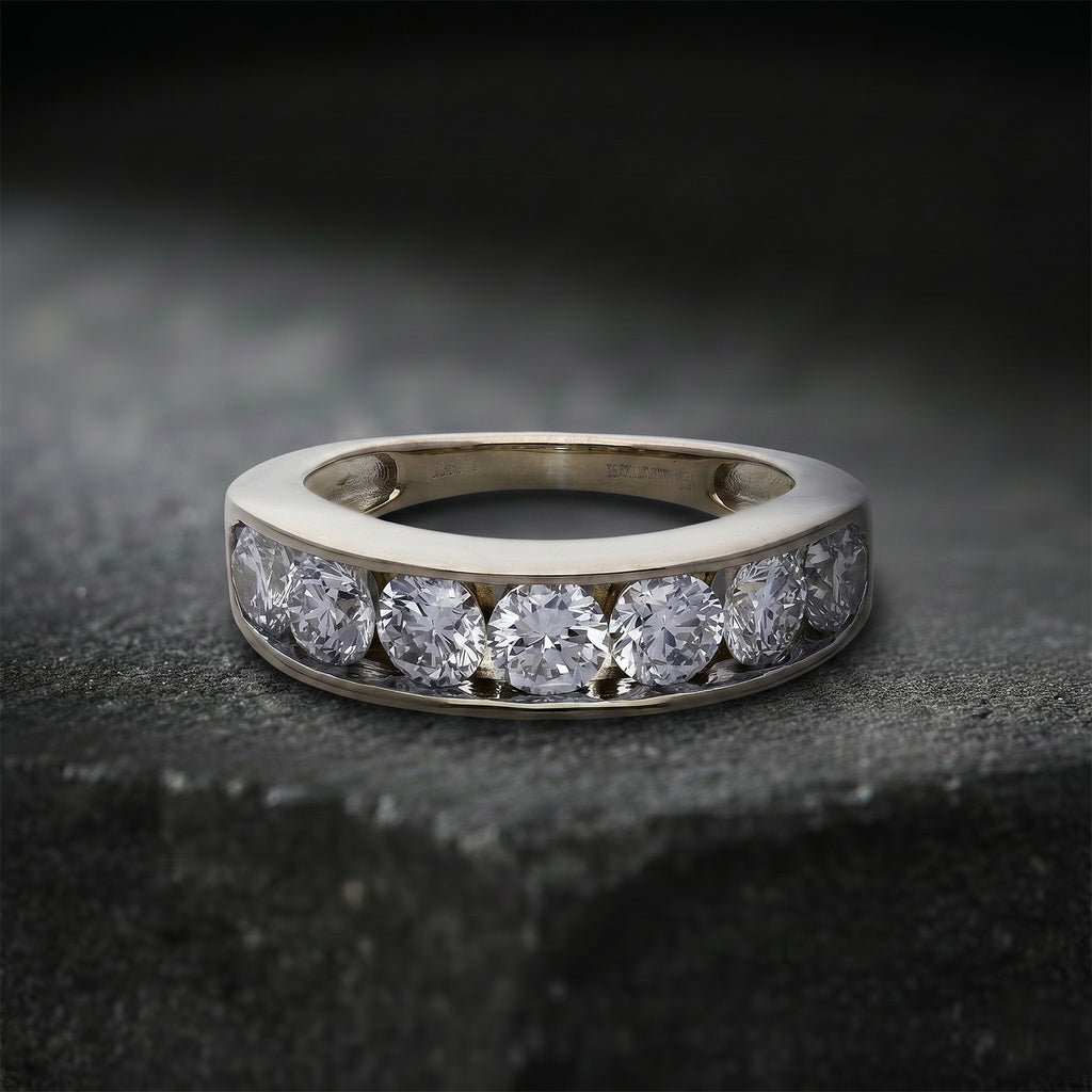 Luxuriant - SGL Certified Lab Grown Diamond (SI/G-H) Half Eternity Band Ring in 18K Gold Vermeil Sterling Silver 2.00 Ct._8579740_2